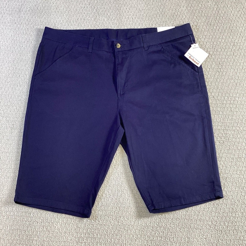 French Toast Womens Navy Blue Bermuda Shorts Size 18 Plus Stretch Uniform